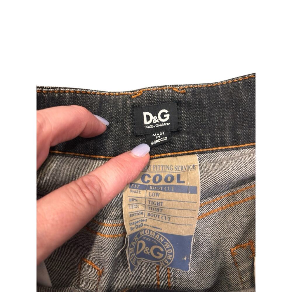 NWT D&G Jeans Sz 30 Low Rise Bootcut Black Distressed Y2K - Picture 4 of 10